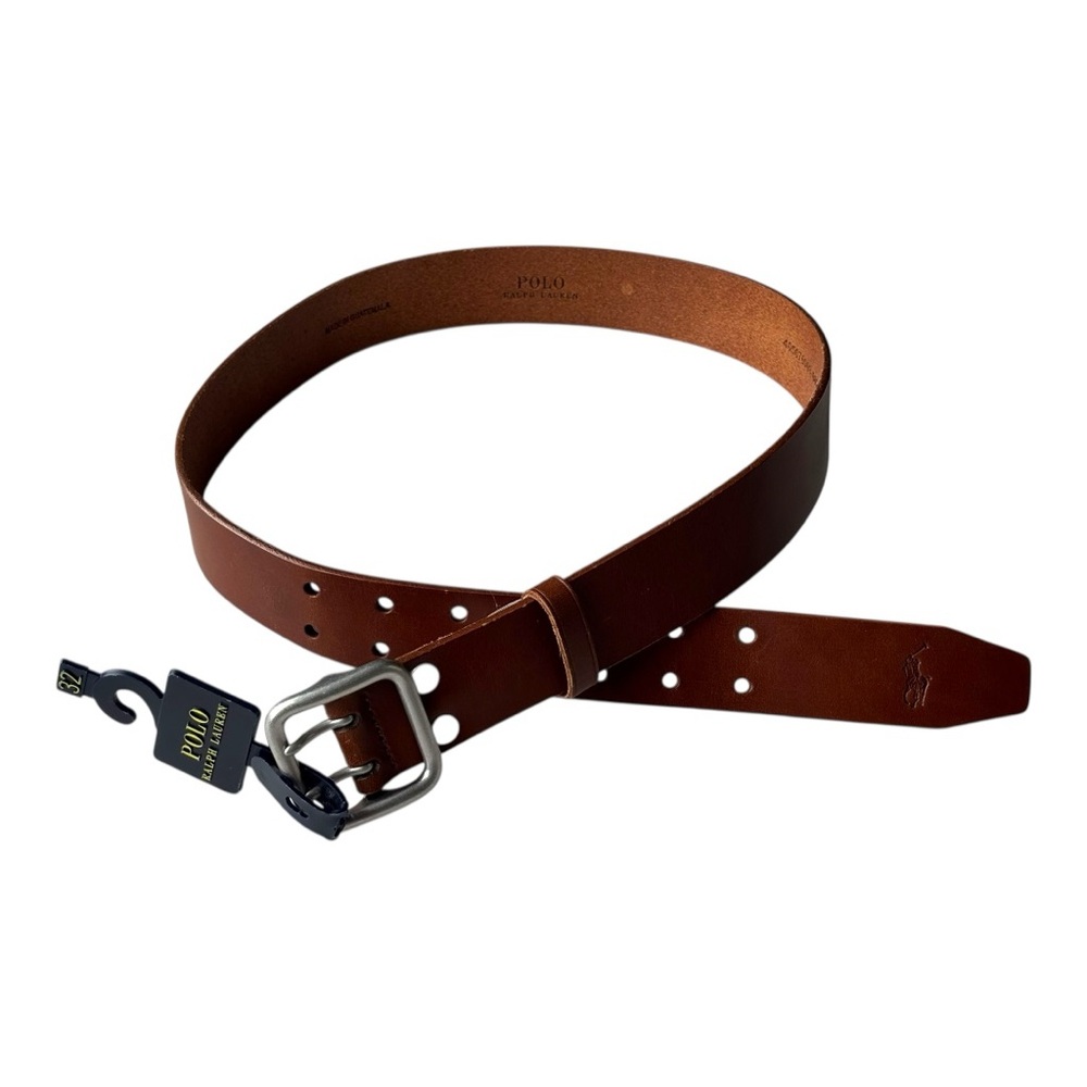 Polo Ralph Lauren Garrison Dark Brown double prong square buckle belt | size 32